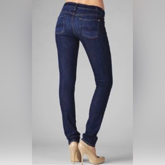 7 For All Mankind Original Roxanne Skinny Dark Blue Wash | Size 29 | 32’’ Inseam - Picture 1 of 12